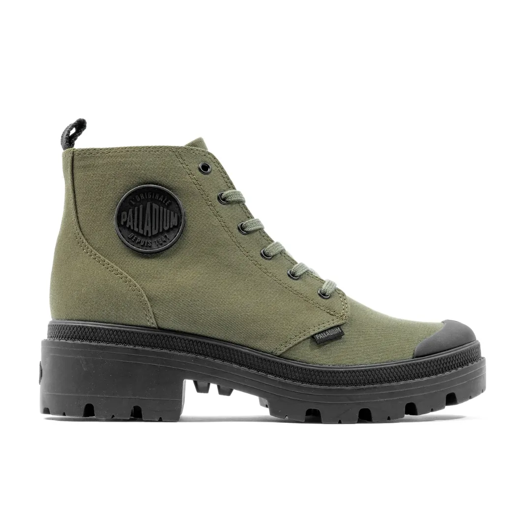 Pallabase Twill Boot in Olive from Palladium Padded Interior Weekend Camping