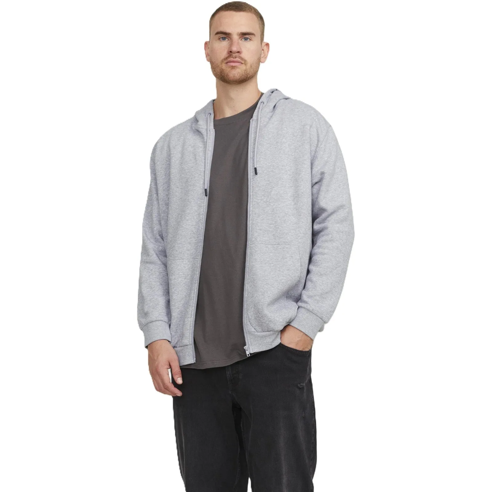 Festival wear Jack & Jones Mens Bradley Sweat Zip  Big & Tall Hoodie