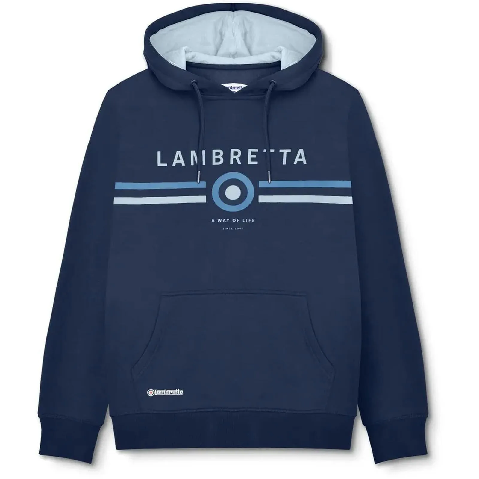 Lambretta Mens Contrast Target Hoodie Wool