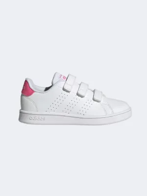 Morning Walk Heart Glow Adidas Advantage Ps-Girls Sportswear Shoes Cloud White/ Magenta