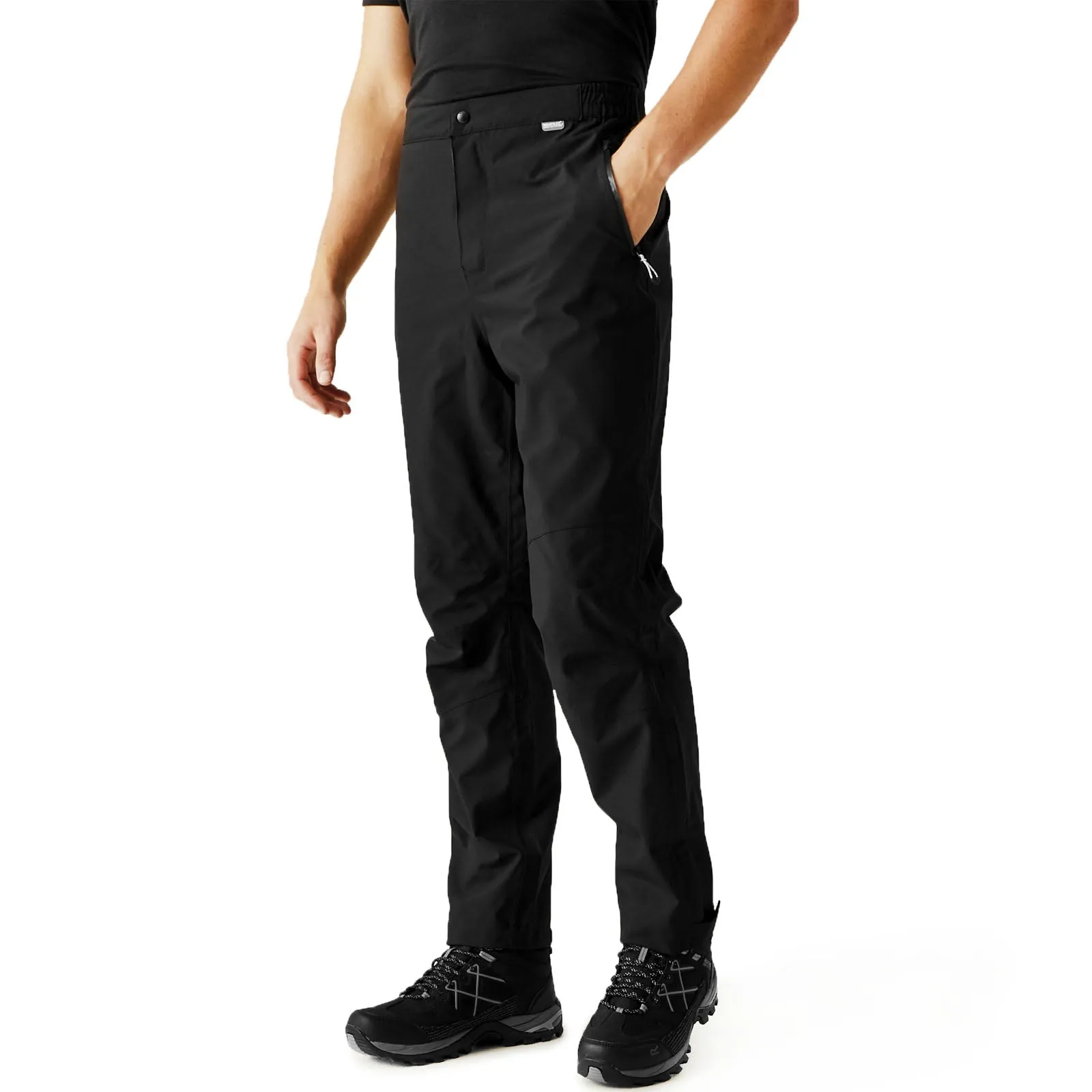Performance Support Breath Fit Regatta Mens Highton Waterproof Walking Overtrousers - Black