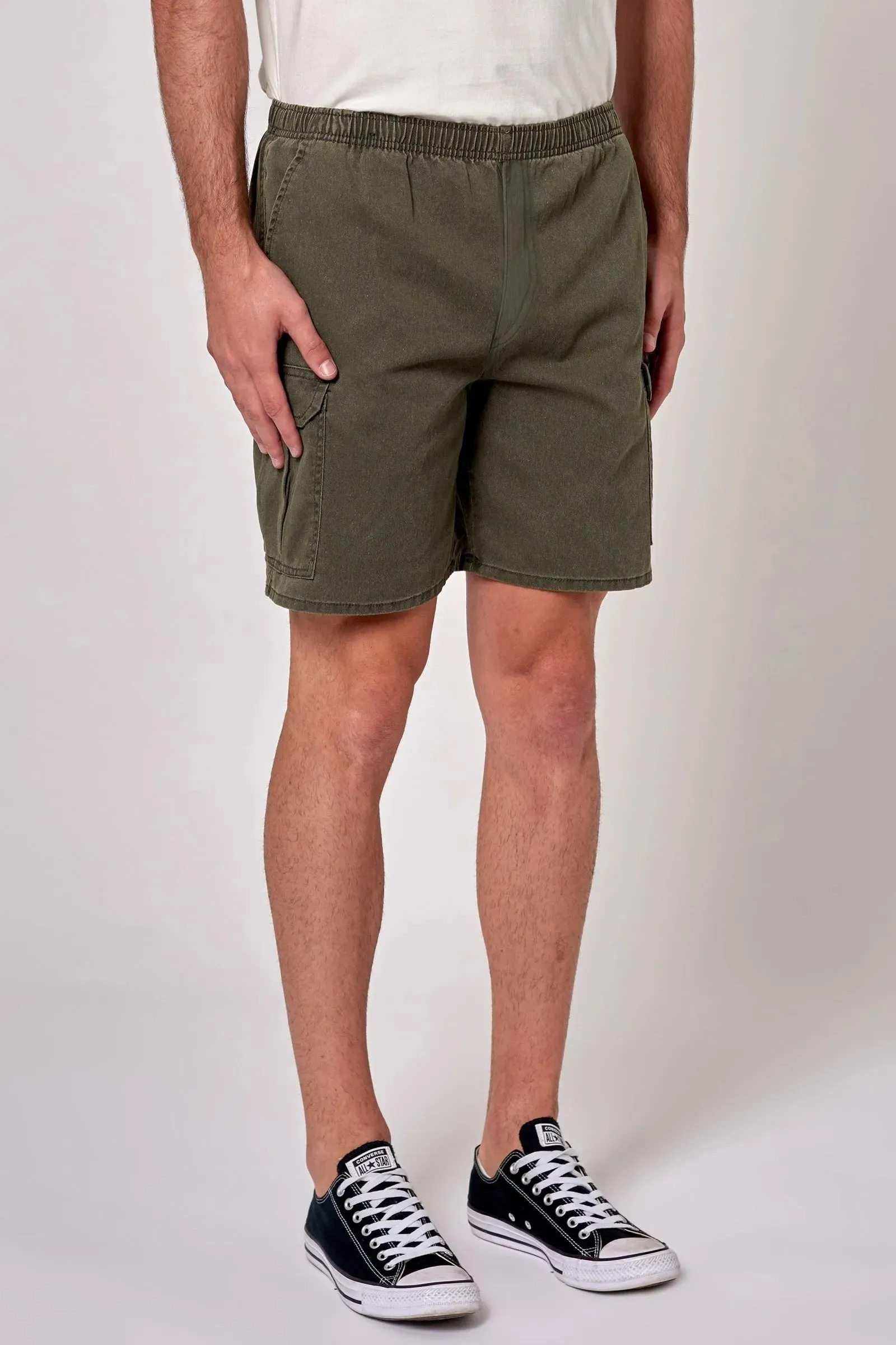 Sporty Look Tradie Cargo Short Faded Army