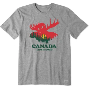 Men's Landscape Moose Canada Short Sleeve Crusher Tee men's clothing Temperature Regulating Fabric
