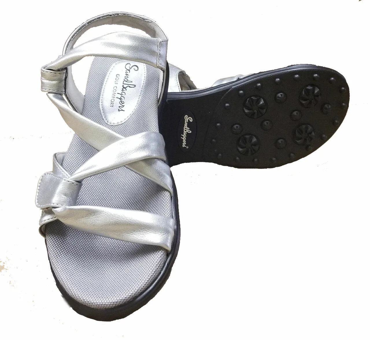 Light Drive Quick Tread Sandbaggers: Women's Golf Sandals - Grace Silver (Size 5) SALE