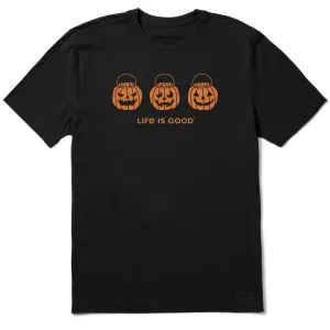 Cozy Layer Fit Soft Layering Men's Jack O Lantern Trio Short Sleeve Crusher Tee