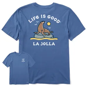 Casual Essentials Wear Men's La Jolla Sea Lion Short Sleeve Crusher Tee
