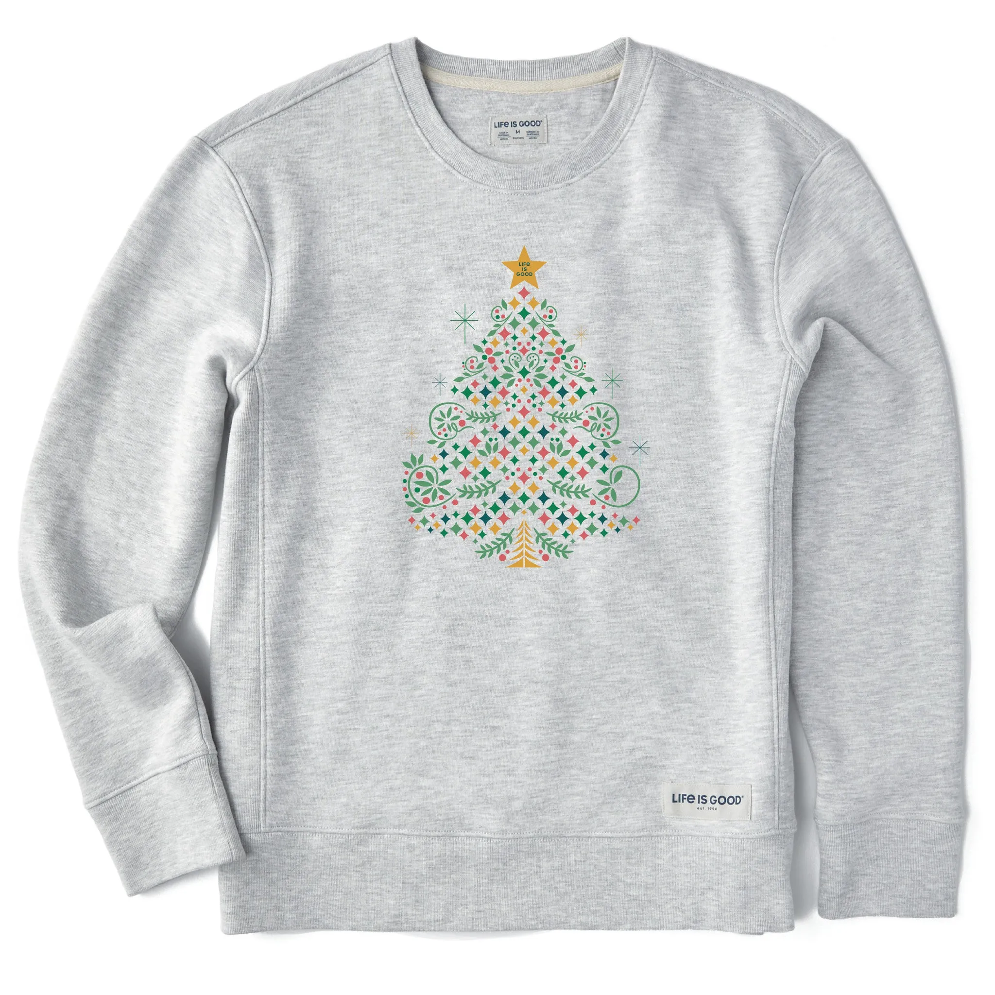Unisex embroidery accents Women's Christmas Tree Sparkles Simply True Crew
