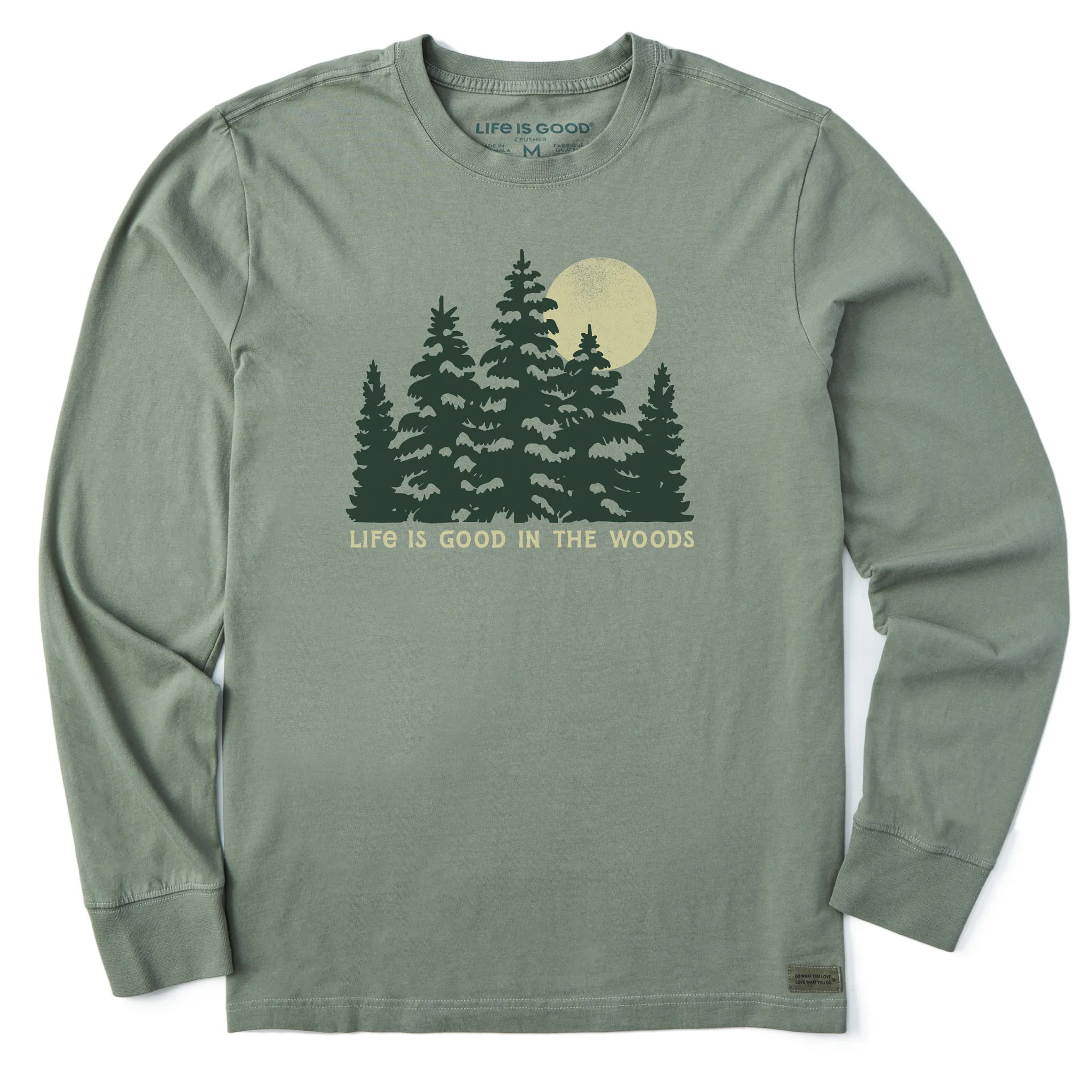 Everyday Look Wear Men's Life is Good in the Woods Long Sleeve Crusher Tee
