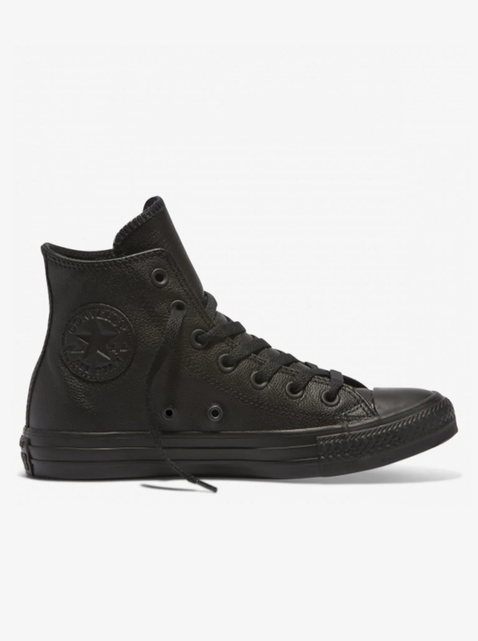 All Star Leather High Black Mono Unisex Retro Core