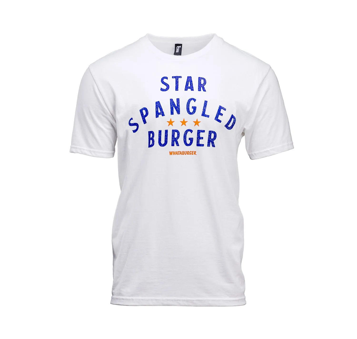 Relaxed and Comfy White Star Spangled Burger Tee