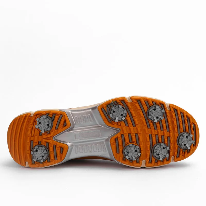 Comfortable Step Ask Echo G716 Men's Professional Spikes Golf Shoes / Brown