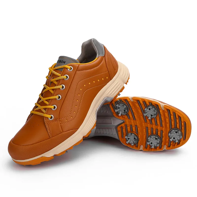 Heel Pad Ask Echo G716 Men's Professional Spikes Golf Shoes / Brown