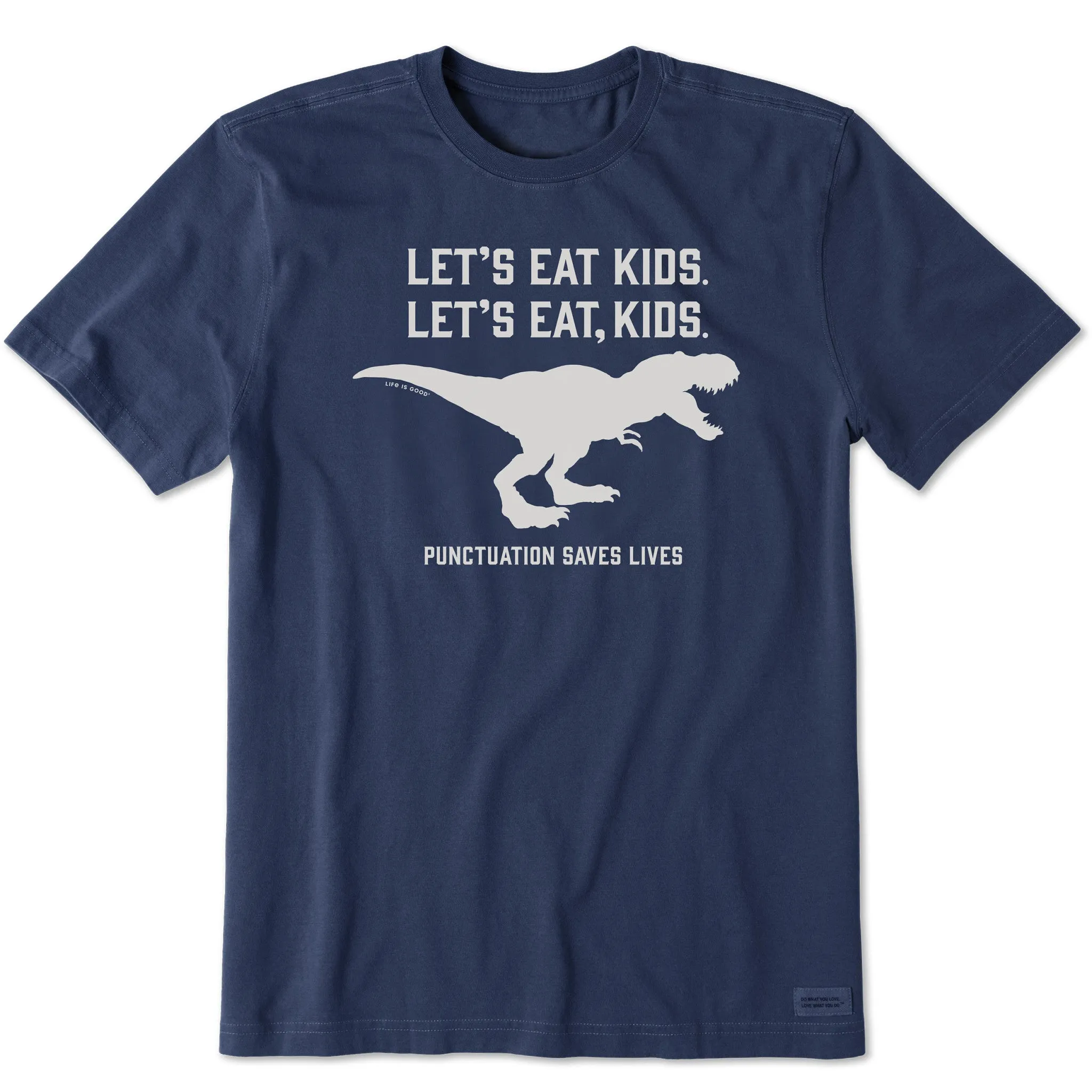 Men's Let's Eat, Kids Trex Short Sleeve Crusher Tee Crew Neck Design