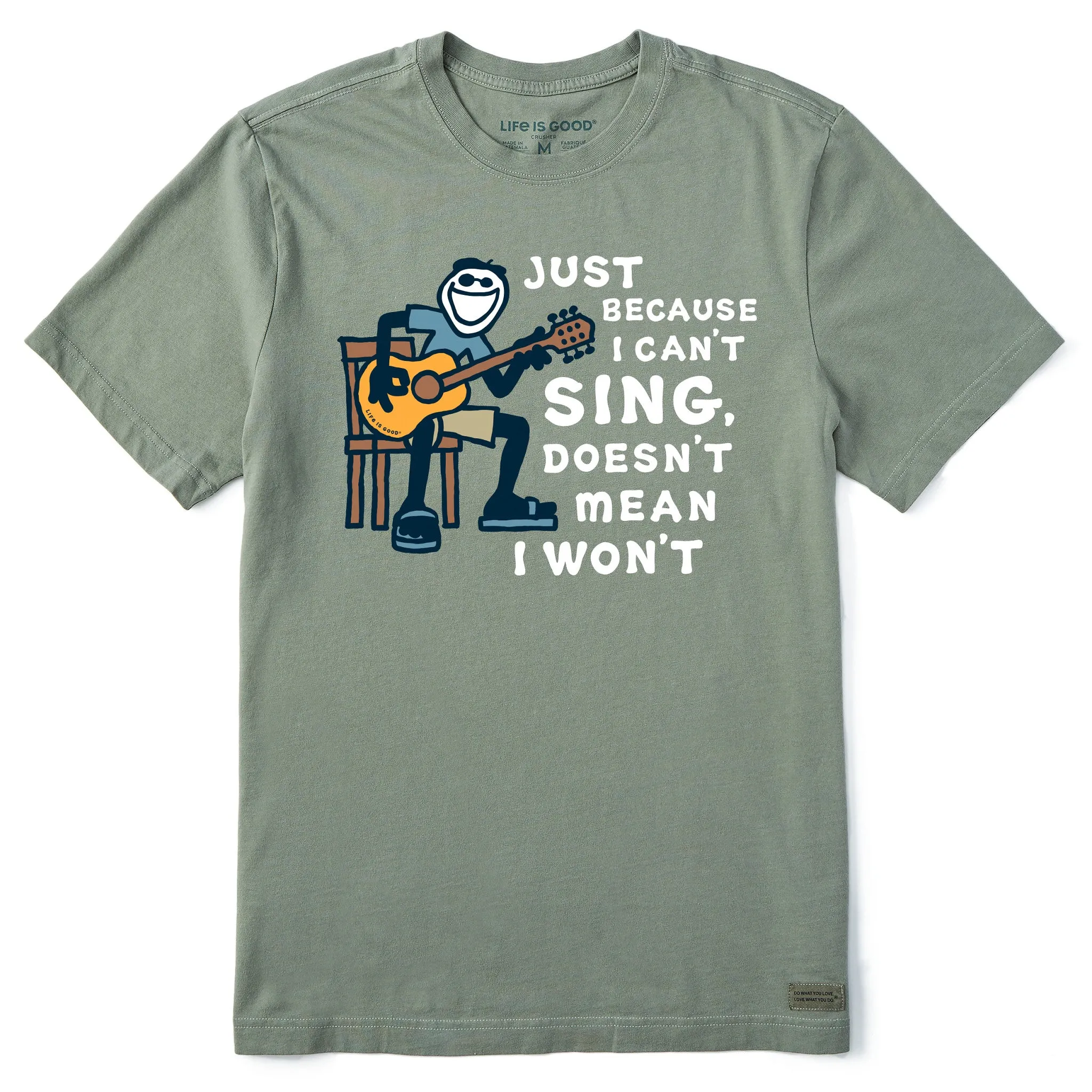 Smart Layering Men's Jake Can't Sing Guitar Short Sleeve Tee