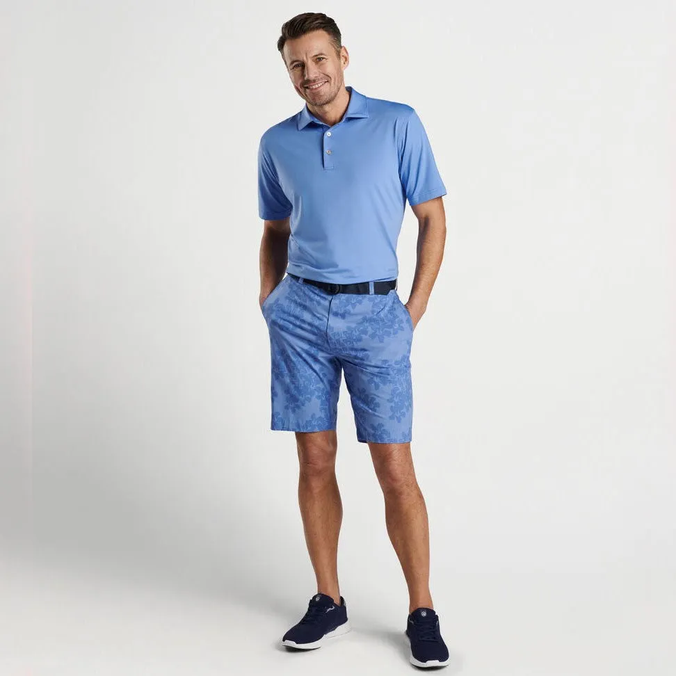 Eco friendly materials Wind Resistant Panels Peter Millar Shackleford Abstract Floral Performance Hybrid Golf Shorts - Blue