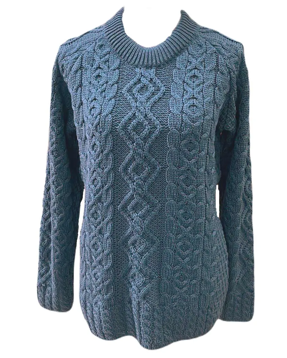 Aran Sweater with Raglan Sleeve Lightweight Stretch Fabric