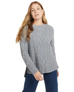 Aran Vented Box Sweater Shrink Resistant Process Elastic hem