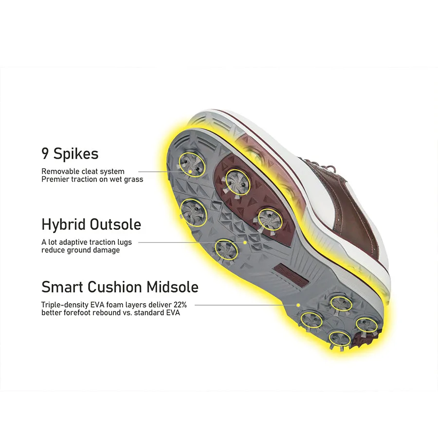 Agility Performance Ask Echo G1 Men's Professional Spikes Golf Shoes / Brown