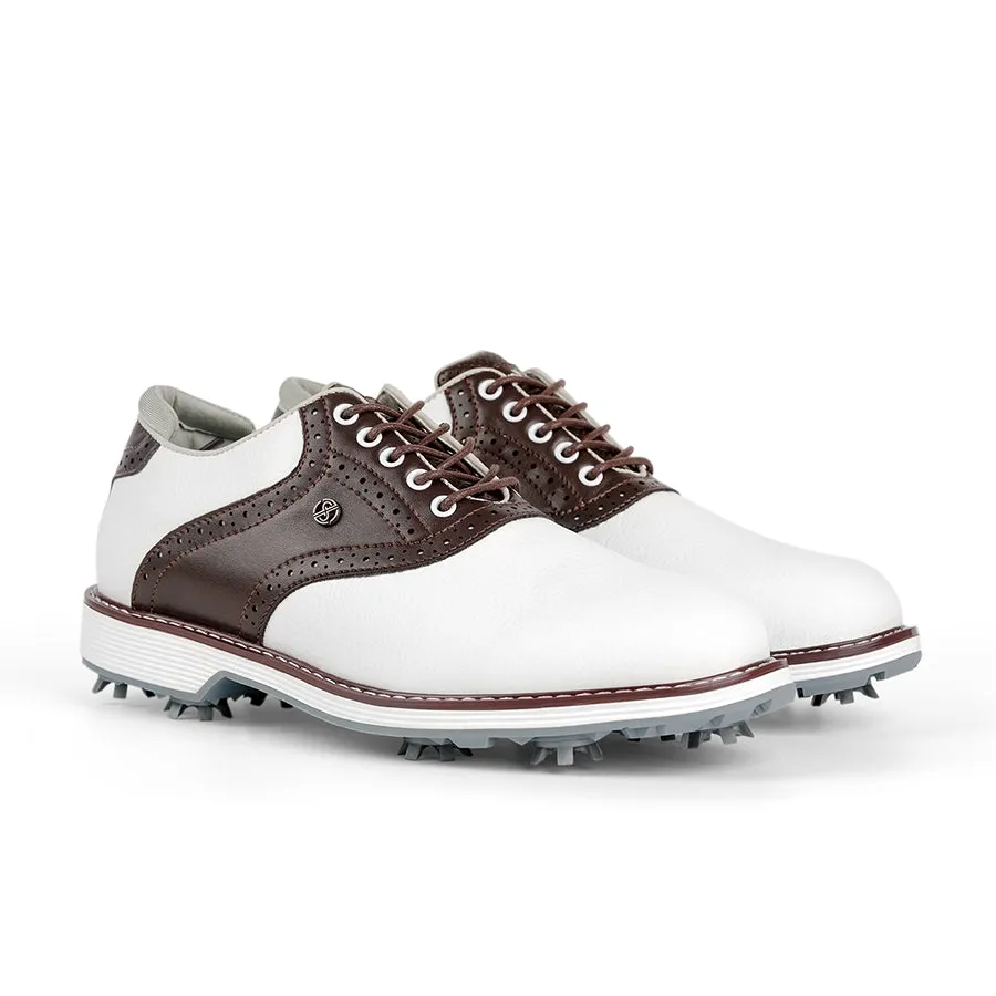 Agile Step Weather Proof Ask Echo G1 Men's Professional Spikes Golf Shoes / Brown