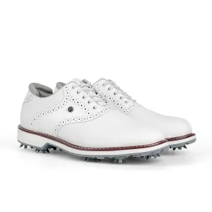 Ask Echo G1 Men's Professional Spikes Golf Shoes  / White Perfect Stance