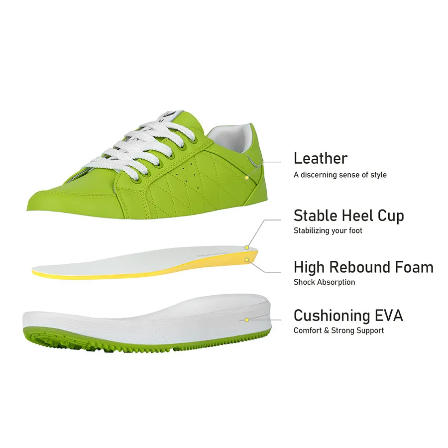 Ask Echo G2 Men's Professional Leather Golf Shoes / Green LowTop Course Coverage