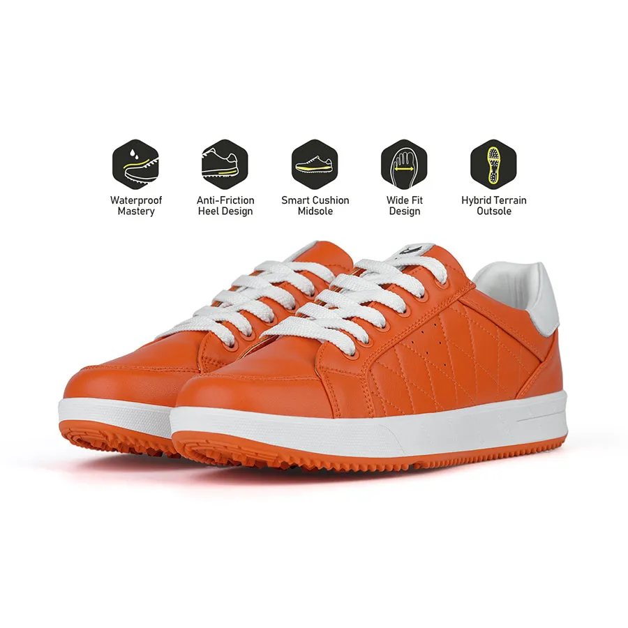 Sweat Control Ask Echo G2 Men's Professional Leather Golf Shoes  / Orange