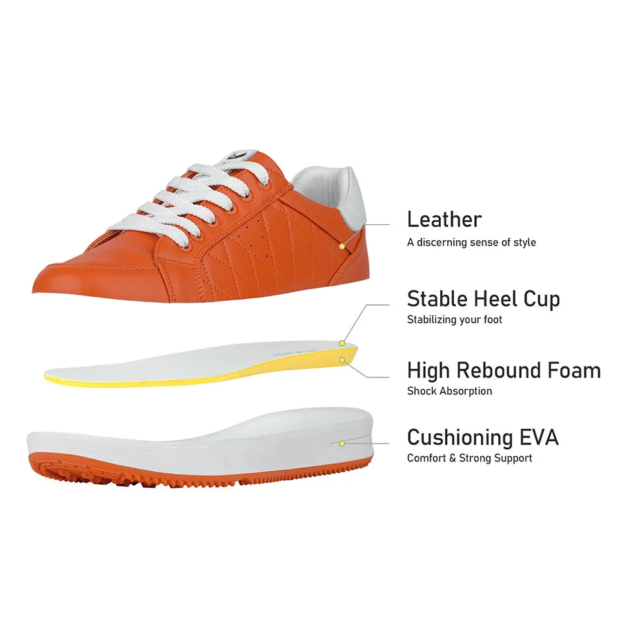 Grip Precision Pro Pace Ask Echo G2 Men's Professional Leather Golf Shoes  / Orange