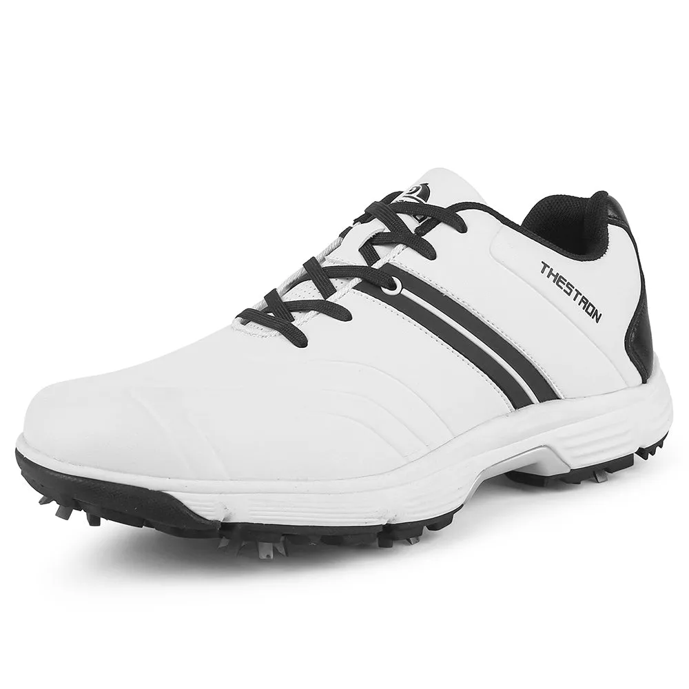 fresh feel Ask Echo G517 Men's Professional Spikes Golf Shoes / White