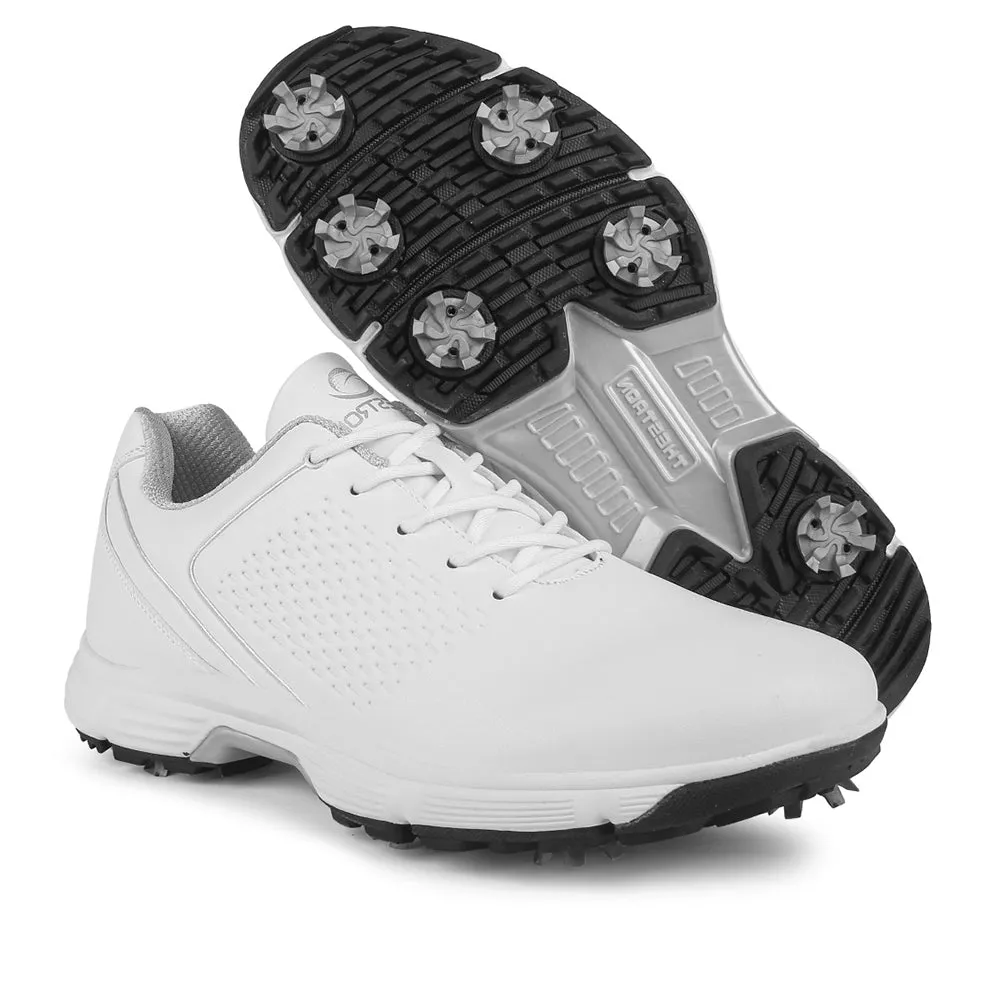 Ask Echo  G617 Men's Professional Spikes Golf Shoes / White Dynamic Fit