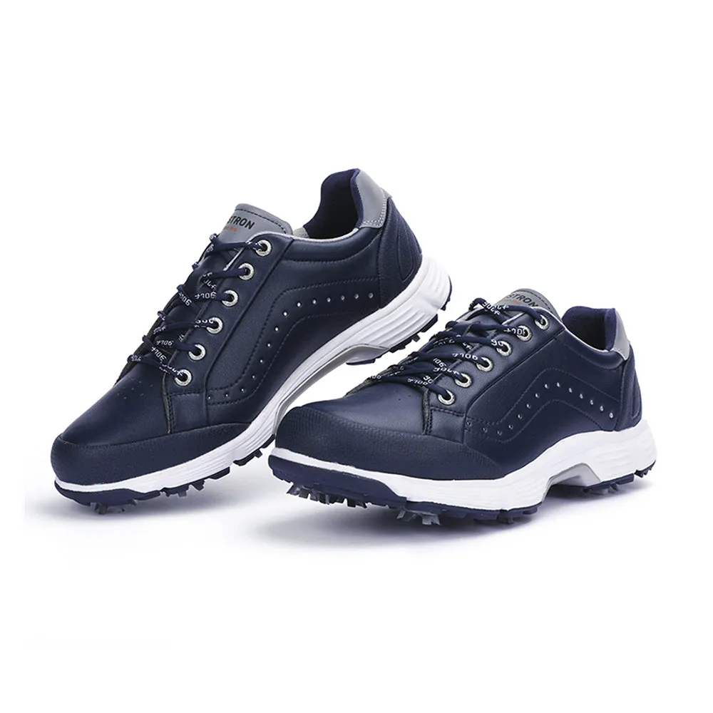 Cushion Control SoleFlexibility Ask Echo G716 Men's Professional Spikes Golf Shoes / Blue