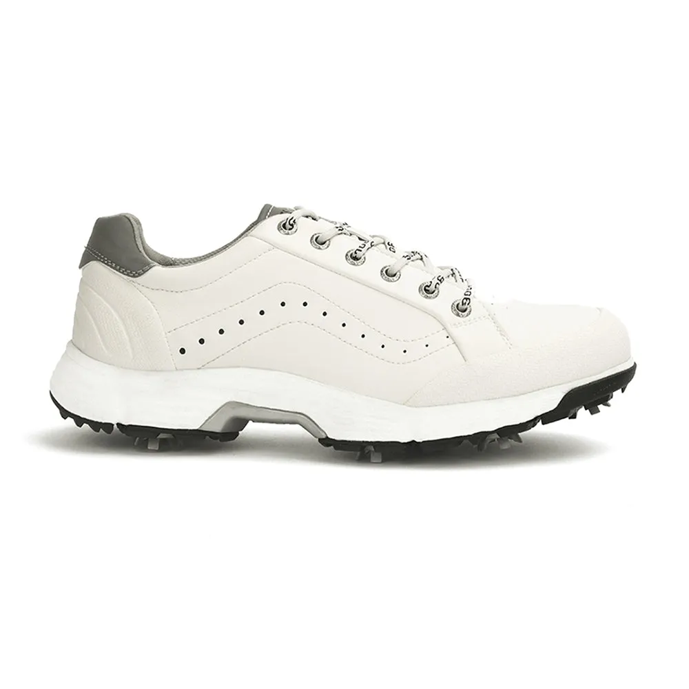 Endurance Drive Fast Response Ask Echo G716 Men's Professional Spikes Golf Shoes / White