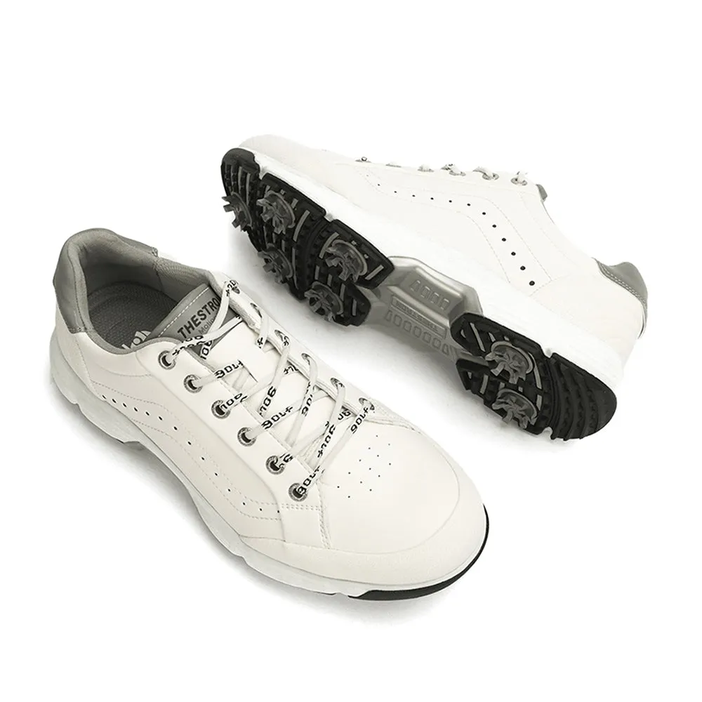 No Pressure Ask Echo G716 Men's Professional Spikes Golf Shoes / White