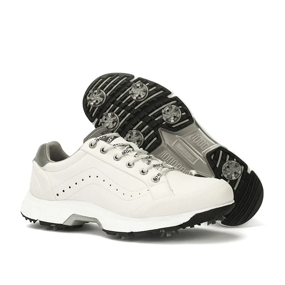 Agility Control Power Support Ask Echo G716 Men's Professional Spikes Golf Shoes / White