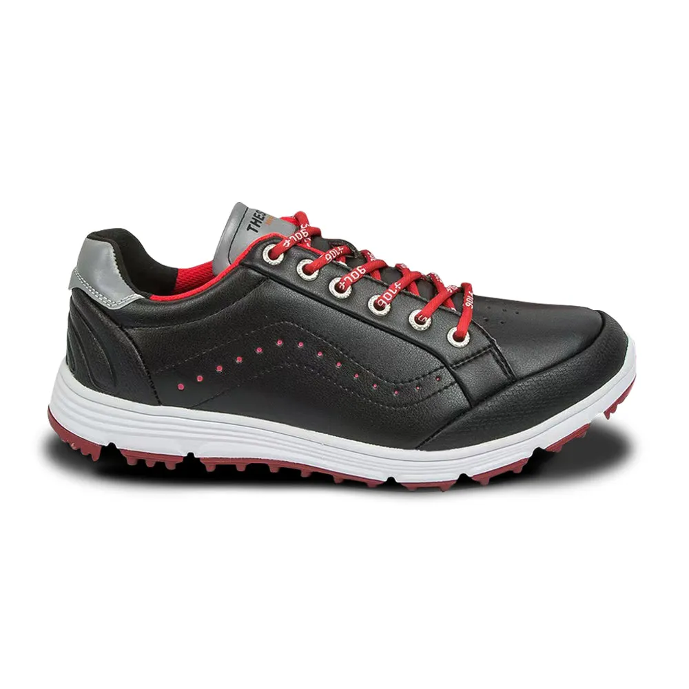 Ask Echo G718 Men's Breathable Spikeless Golf Shoes / Black Course Walk Impact Guard