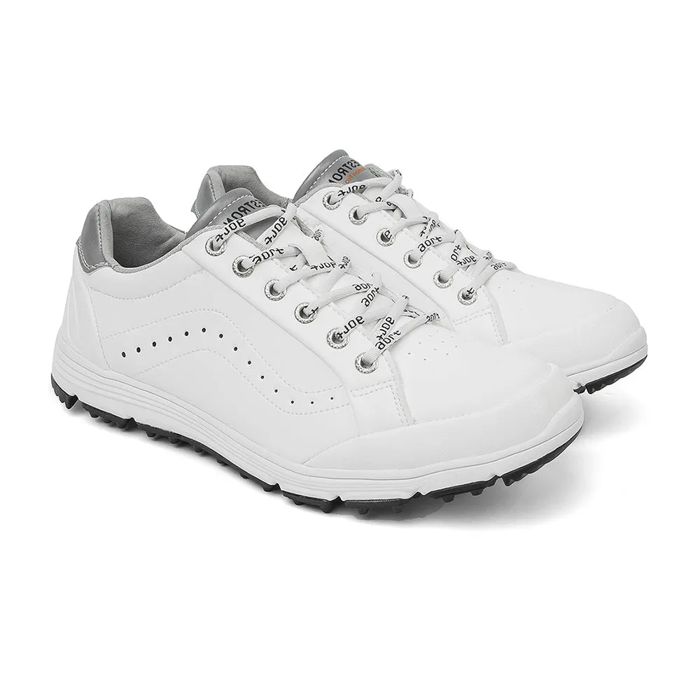 Ask Echo G718 Men's Breathable Spikeless Golf Shoes / White Max Drive