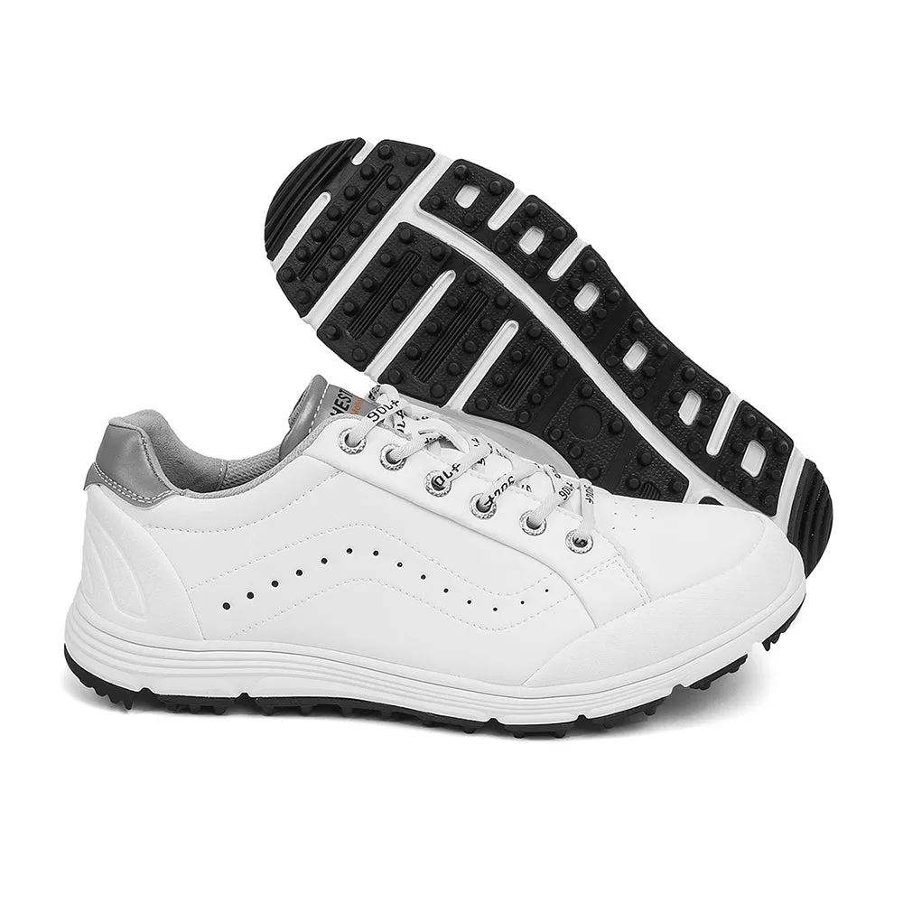 Pro Fit Toe Stability Ask Echo G718 Men's Breathable Spikeless Golf Shoes / White