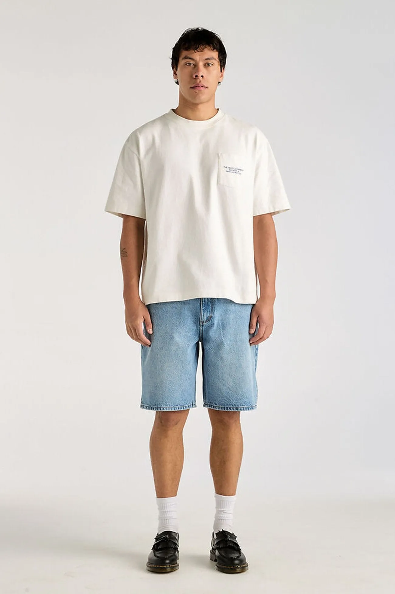 Wide Leg Opening Double Layered Panels L-Five Biggie Short Breakers Blue