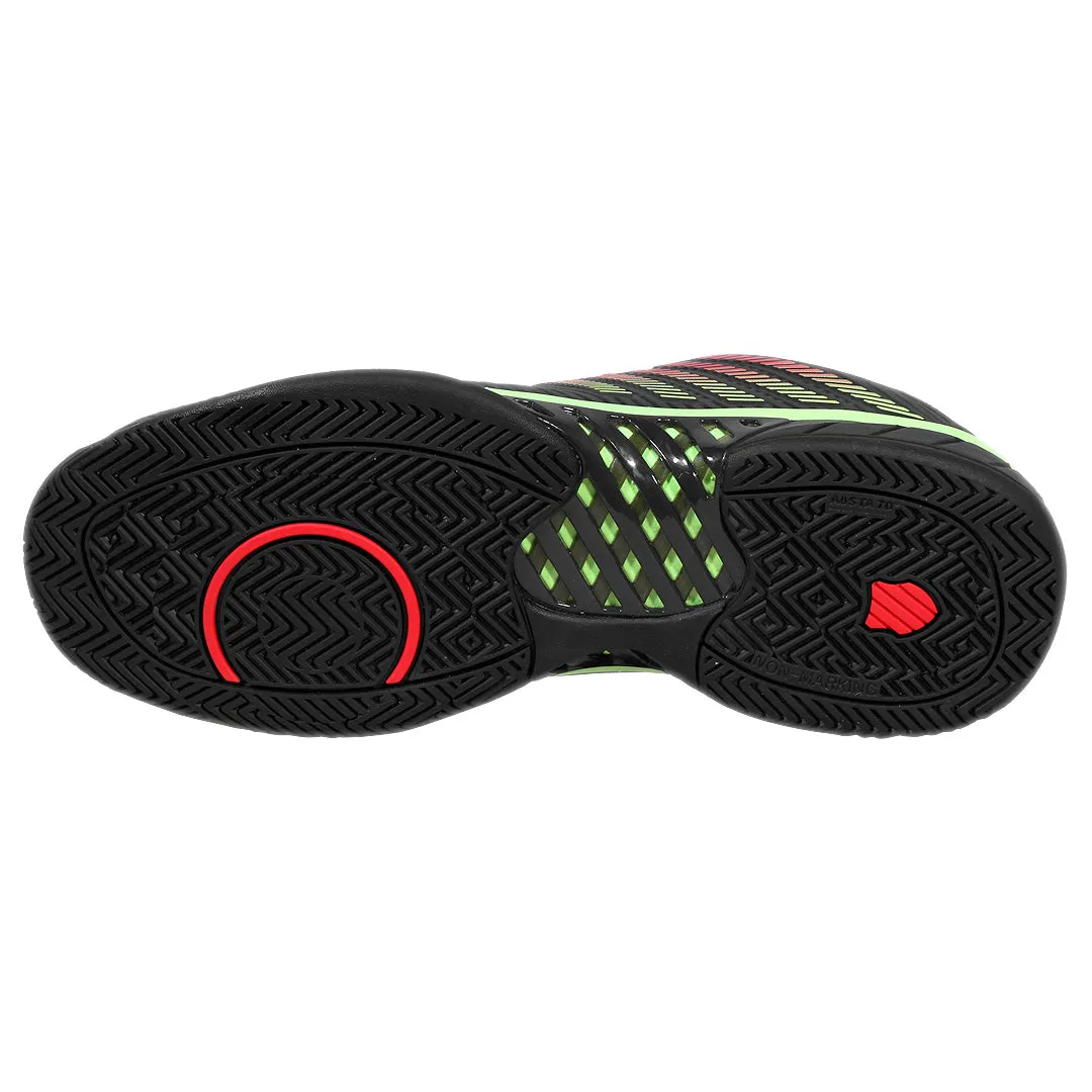 Impact Absorption System K-Swiss Men's Hypercourt Express 2 - 2E Width - Black/Soft Neon Green
