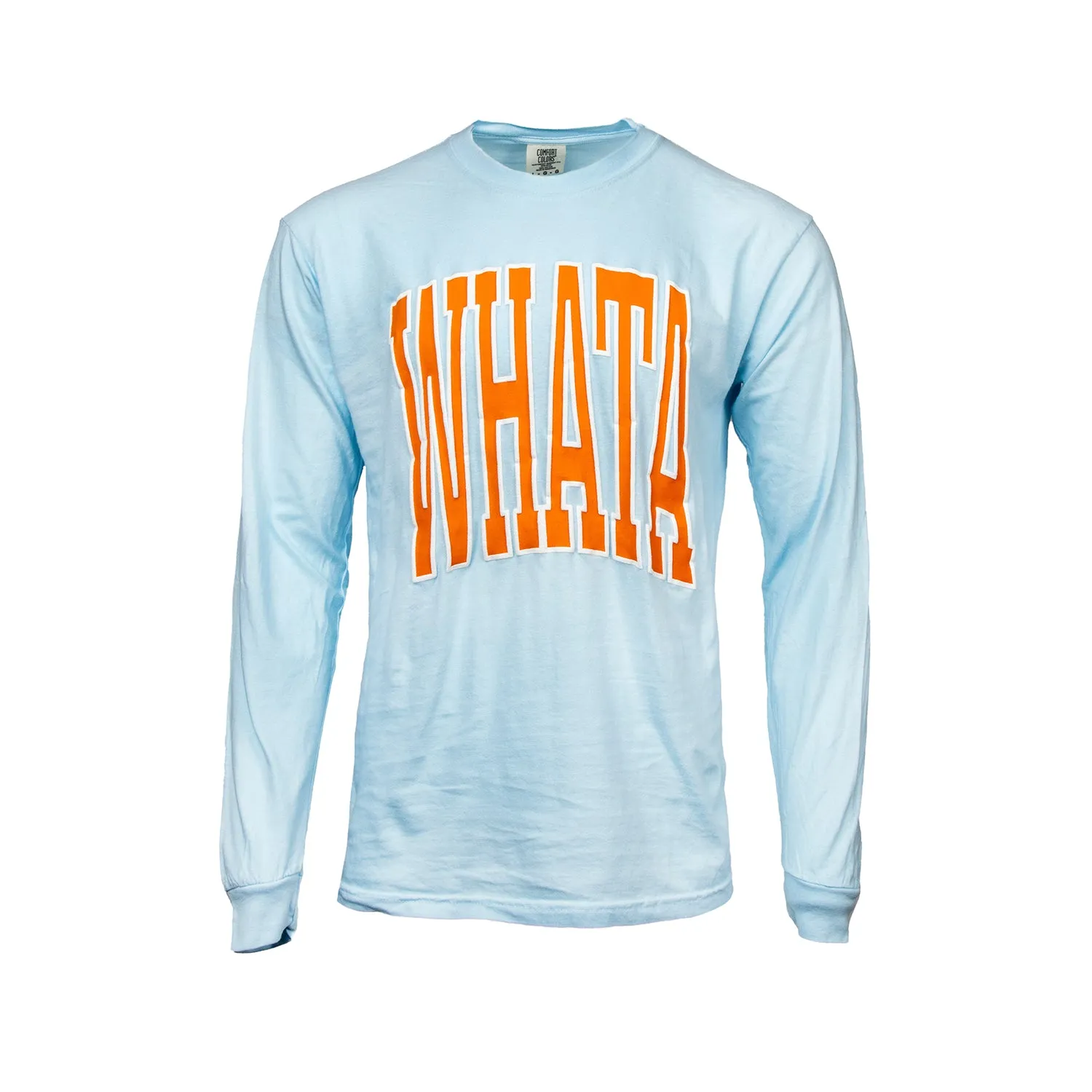 Blue Whata Long Sleeve Tee Smart Casual Soft Touch Texture