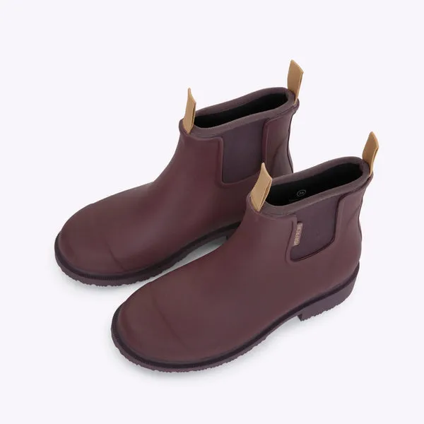Bobbi Rain Boot in Dark Cherry from Merry People Nature Lover Open Toe Design