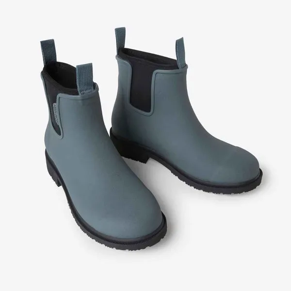 Bobbi Rain Boot in Slate Gray from Merry People Stable Support Rainy Day Commuter High   Quality Leather
