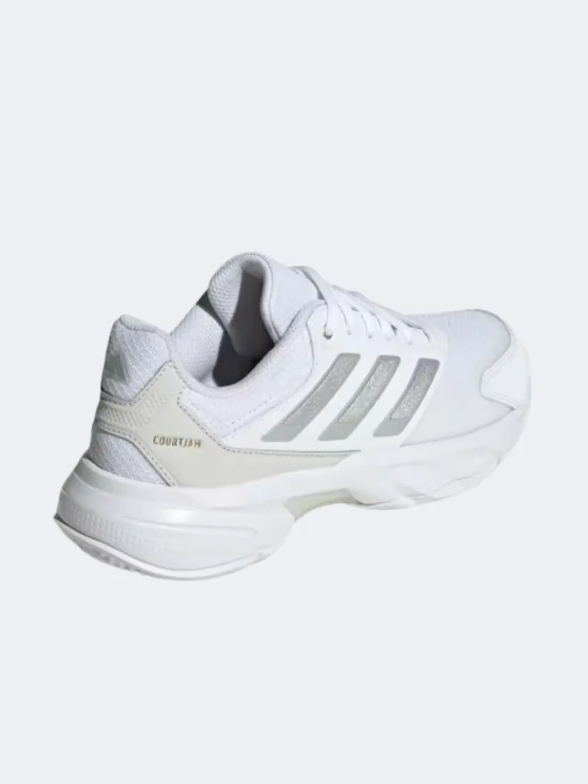 Adidas Courtjam Control 3 Women Tennis Shoes White/Silver/Grey Road grip
