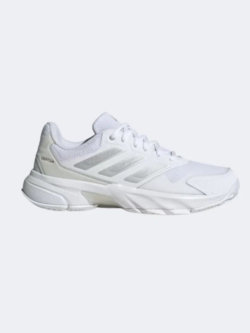 Adidas Courtjam Control 3 Women Tennis Shoes White/Silver/Grey Shock Absorption Technology