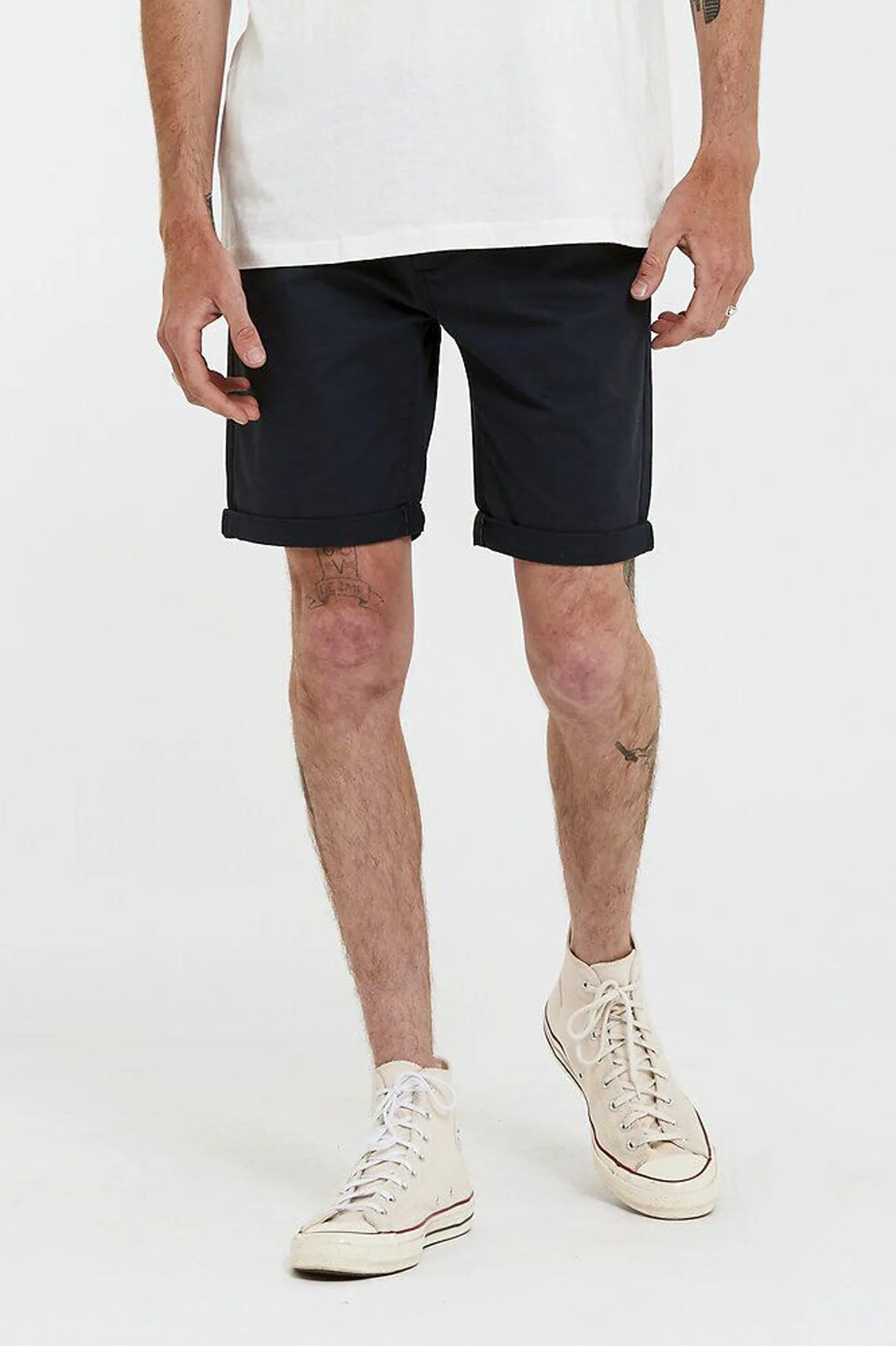 Adjustable drawstring Chino Short Navy