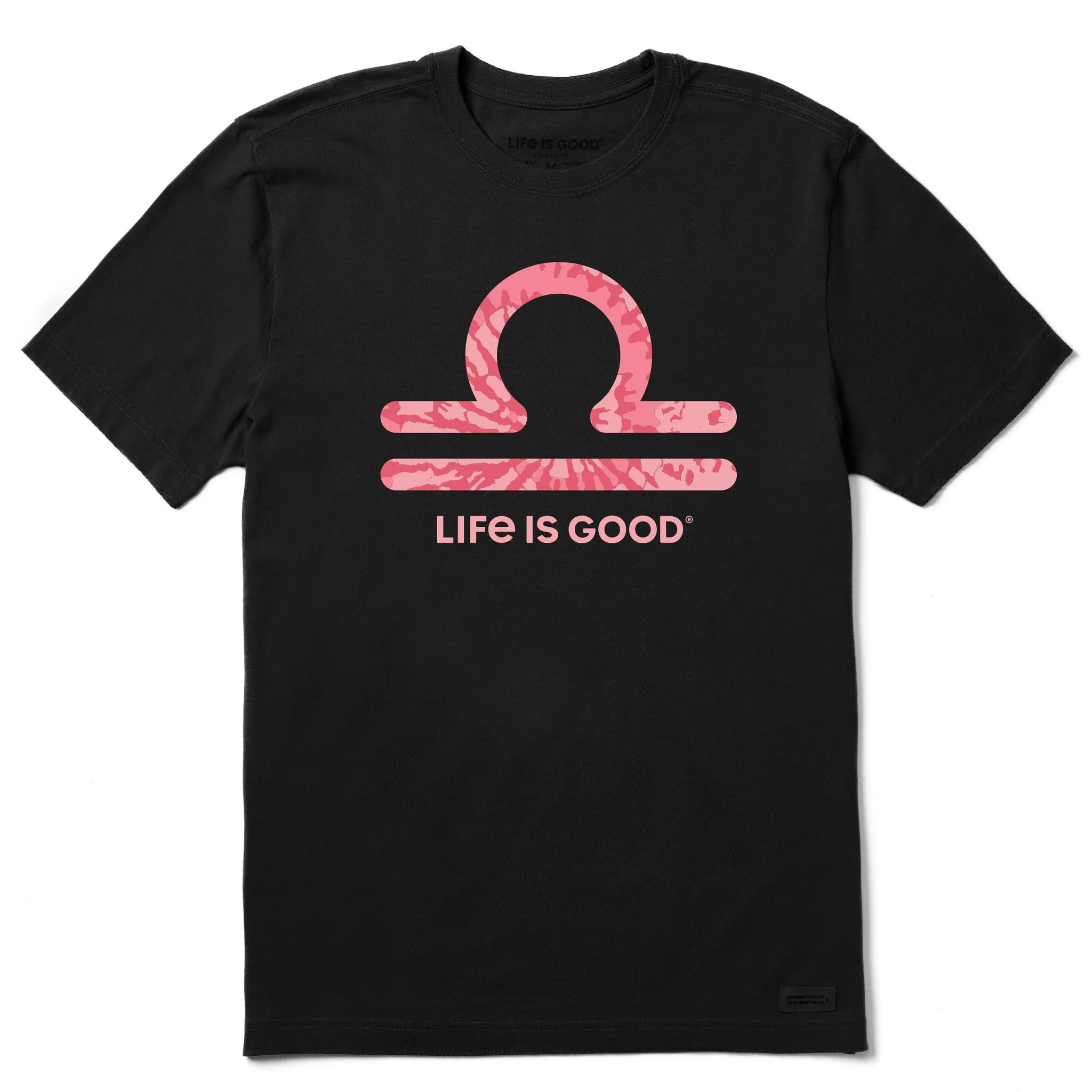 Biodegradable Options Easy Wear Look Men's Libra Sign Tie Dye Short Sleeve Crusher Tee