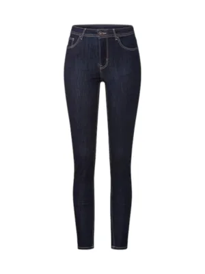 Women's Plain Skinny Jeans,Navy Relaxed Thigh Cut