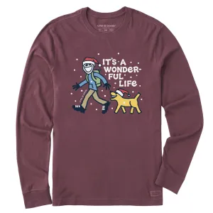 Men's Jake and Rocket Wonderful Life Long Sleeve Crusher Tee AllSeasonWear GentleWashResistance