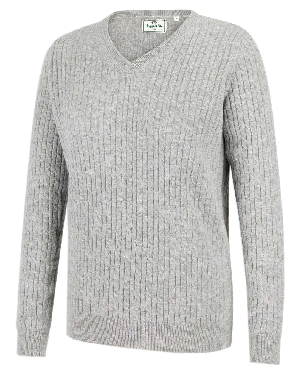 Layered Neckline Hoggs of Fife Lauder Ladies Cable Pullover