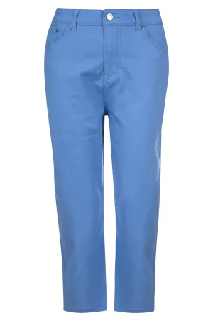 Streetwear Fan Evening Stroll Elegant Stretch Cotton blend MId Calf Jeans | SOFT BLUE | 6923A1