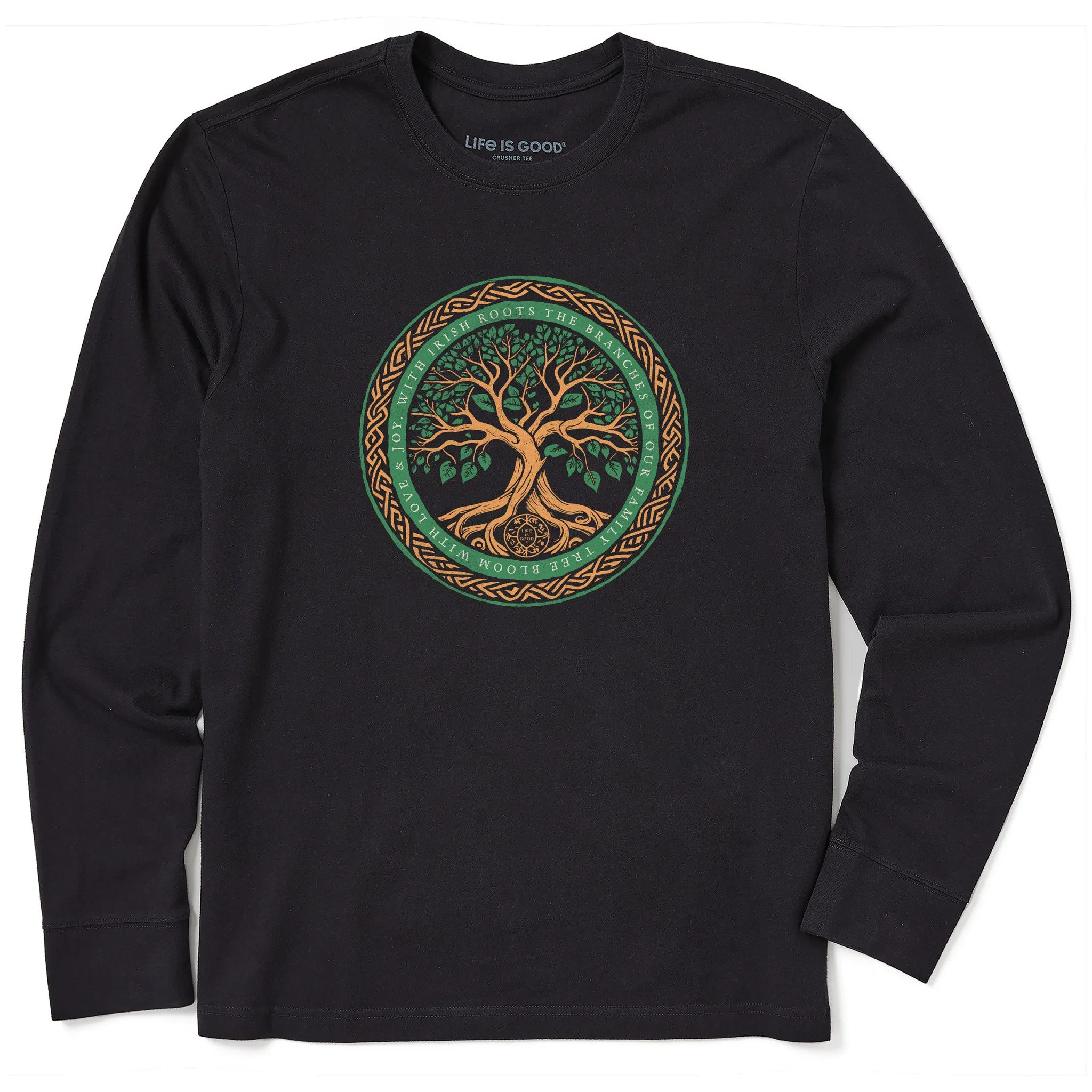 Heat Transfer Printing Athletic and Cool Men's Irish Roots Bloom Tree Long Sleeve Crusher Tee
